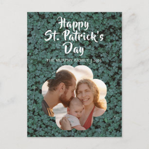 Elegant Lucky Shamrock Foto St. Patrick's Day Helg Vykort