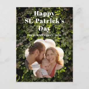 Elegant Lucky Shamrock Foto St. Patrick's Day Helg Vykort