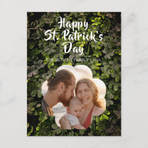 Elegant Lucky Shamrock Foto St. Patrick's Day Helg Vykort
