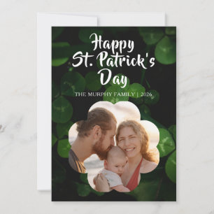 Elegant Lucky Shamrock Foto St. Patrick's Day Julkort