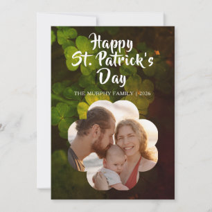 Elegant Lucky Shamrock Foto St. Patrick's Day Julkort