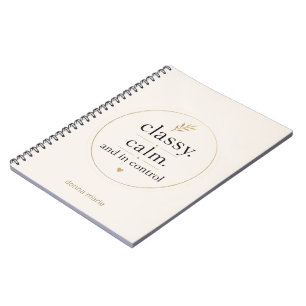 Elegant Lugn och Kontroll Feminint Journal Anteckn Anteckningsbok