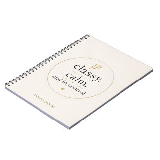 Elegant Lugn och Kontroll Feminint Journal Anteckn Anteckningsbok