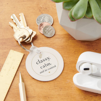 Elegant Lugn och Kontroll Feminint Nyckelband Nyckelring
