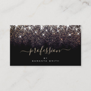 Elegant Luminous Mörk Guld Glitter Professionell Visitkort