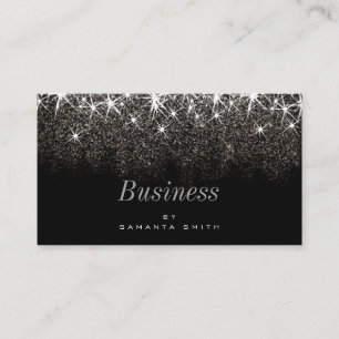 Elegant Luminous Platinum Silver Glitter Trendig Visitkort