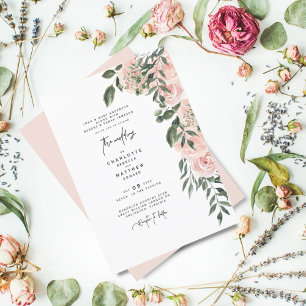 Elegant Lush Blommigt Båda överordnade Bröllop Inbjudningar