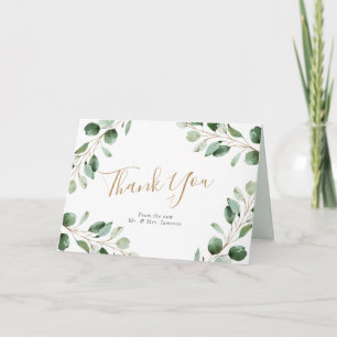 Elegant Lush Eucalyptus Greenery Bröllop Tack Kort
