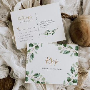 Elegant Lush Eucalyptus Greenery Osa Vykort