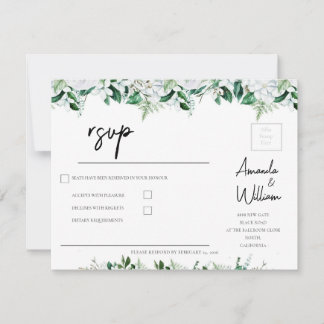 Elegant Lush White Floral and Greenery  OSA Kort