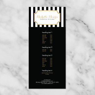 Elegant Luxe Bold Black and White Rand Reklamkort