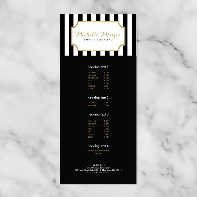 Elegant Luxe Bold Black and White Rand Reklamkort (Skapare uppladdad)