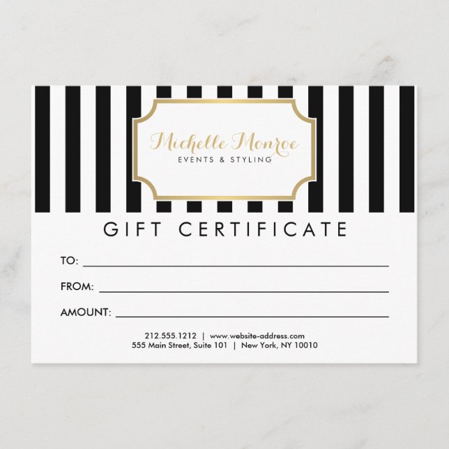 Elegant Luxe Bold Rand Gift Certificate (Framsida)