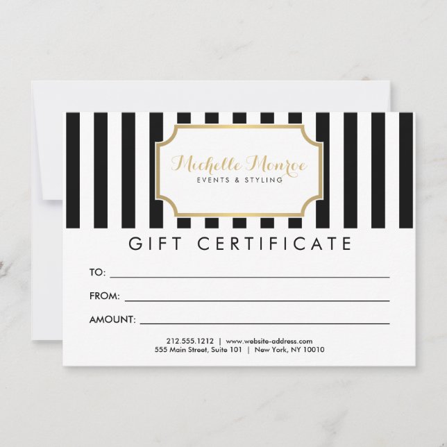 Elegant Luxe Bold Rand Gift Certificate (Framsida)