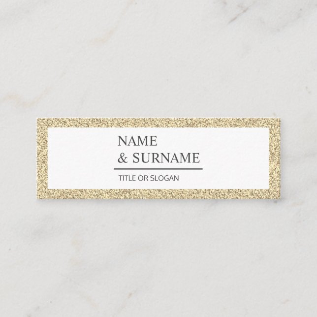 Elegant Luxe GlitterGold Social Mini-Affärskortet Mini Visitkort (Framsida)
