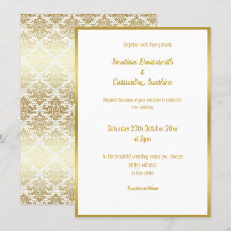 ELEGANT LUXE GULD SNÖRE WEDDING INVICATION INBJUDNINGAR