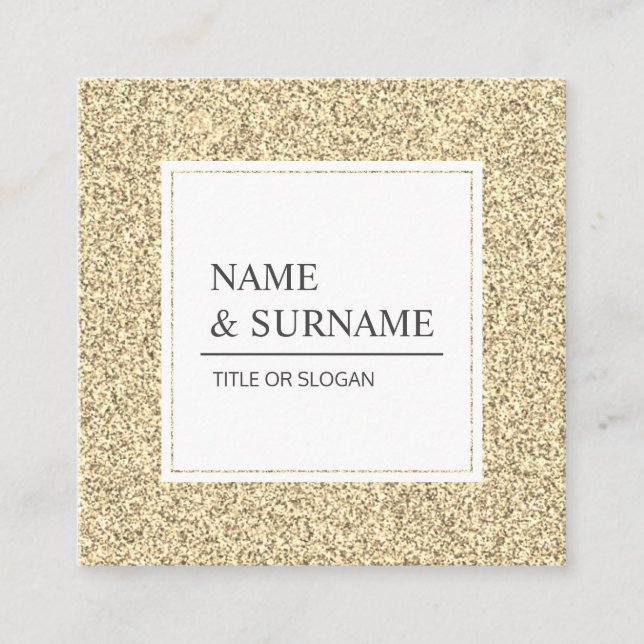 Elegant Luxe Guld Social Square Affärskort Fyrkantigt Visitkort (Framsida)