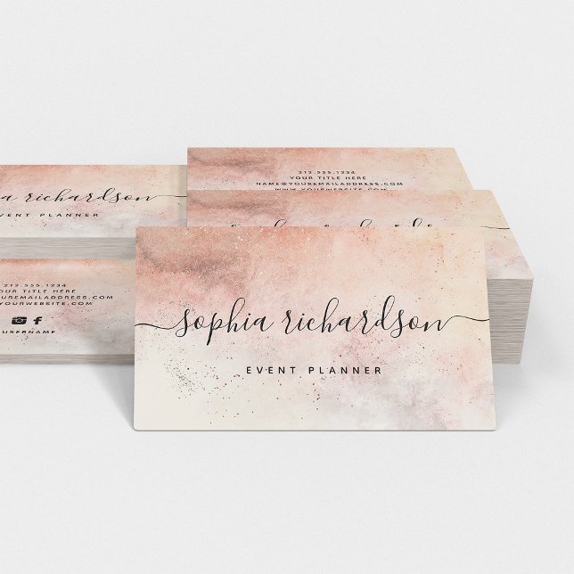 Elegant Luxe Natural Auburn Earth Tones och skript Visitkort (Skapare uppladdad)