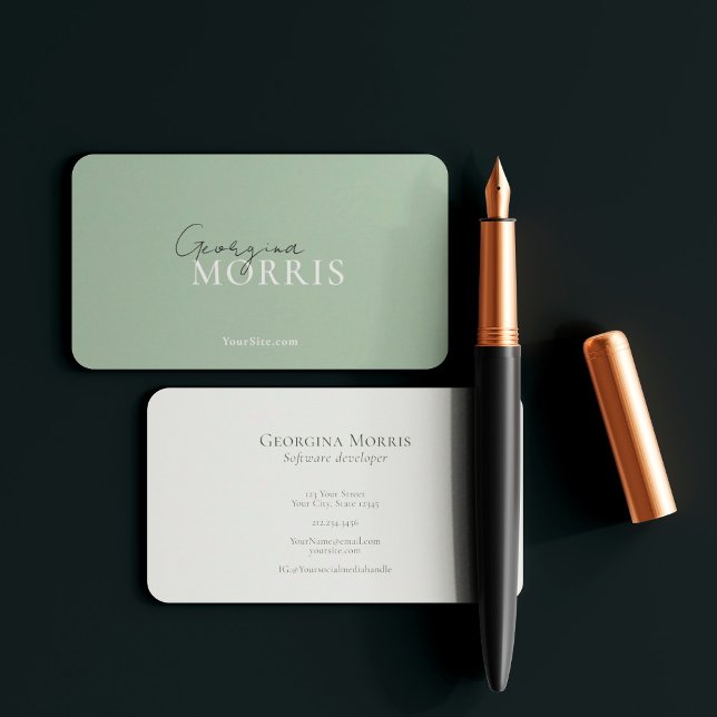 Elegant Luxe Snyggt Calligraphy Professionell Visitkort (Skapare uppladdad)