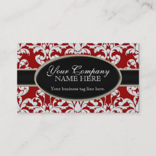 Elegant Luxurin Modern Damask Swirl Blommigt Stil Visitkort