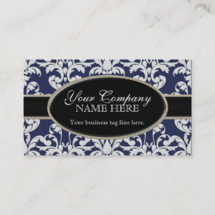 Elegant Luxurin Modern Damask Swirl Blommigt Stil Visitkort