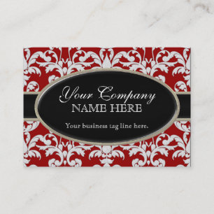 Elegant Luxurin Modern Damask Swirl Blommigt Stil Visitkort