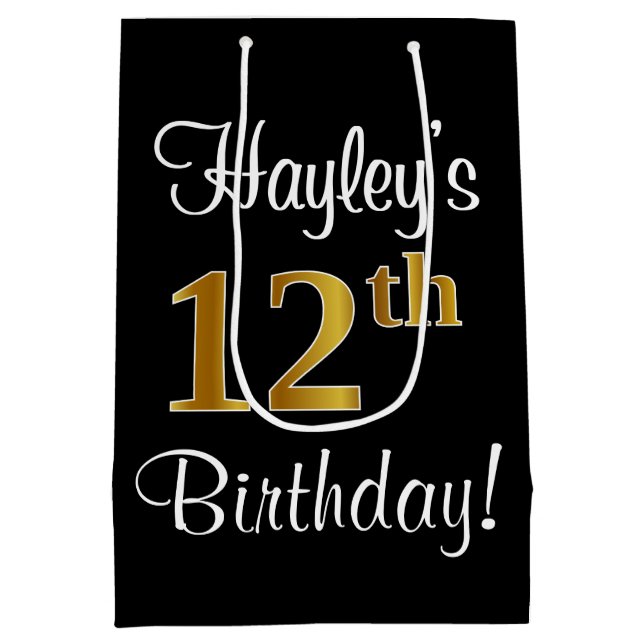 Elegant, luxuriös, Faux Guld Se 12:e födelsedag (Baksidan)