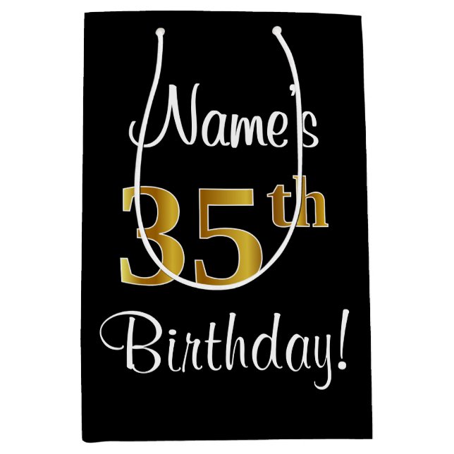 Elegant, luxuriös, Faux Guld Se 35en födelsedag (Framsidan)