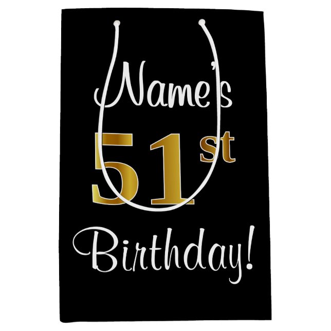 Elegant, luxuriös, Faux Guld Se 51:a födelsedagen (Framsidan)