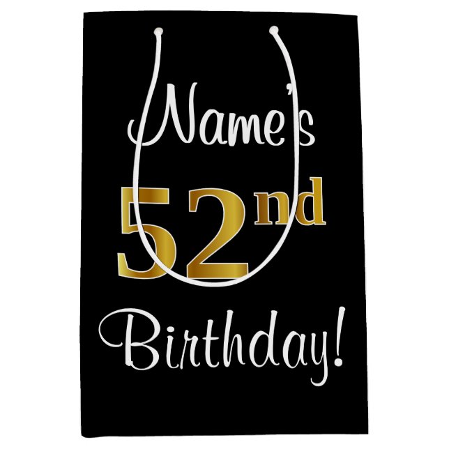 Elegant, luxuriös, Faux Guld Se 52:a födelsedagen (Framsidan)