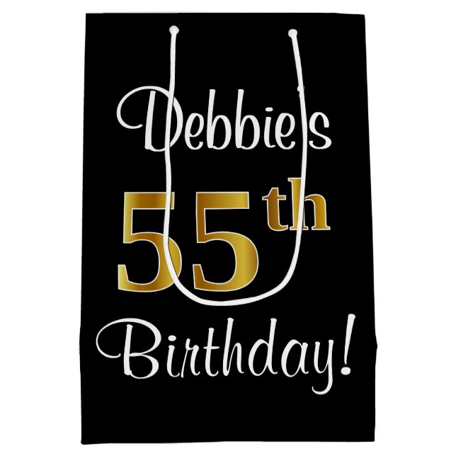 Elegant, luxuriös, Faux Guld Se 55:e födelsedagen (Baksidan)