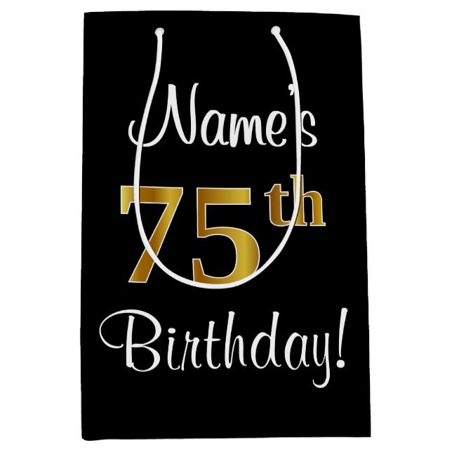 Elegant, luxuriös, Faux Guld Se 75:e födelsedag (Framsidan)