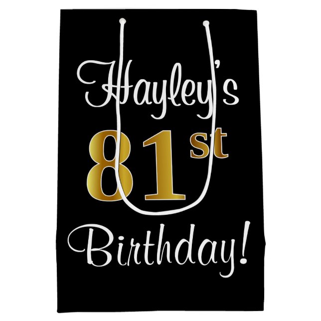 Elegant, luxuriös, Faux Guld Se 81:a födelsedagen (Baksidan)