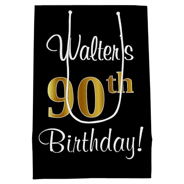 Elegant, luxuriös, Faux Guld ser 90:e födelsedag (Baksidan)