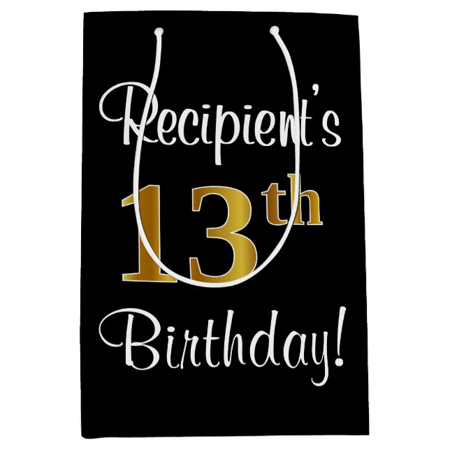 Elegant, luxuriös, Faux Guld Titta 13:e födelsedag (Framsidan)