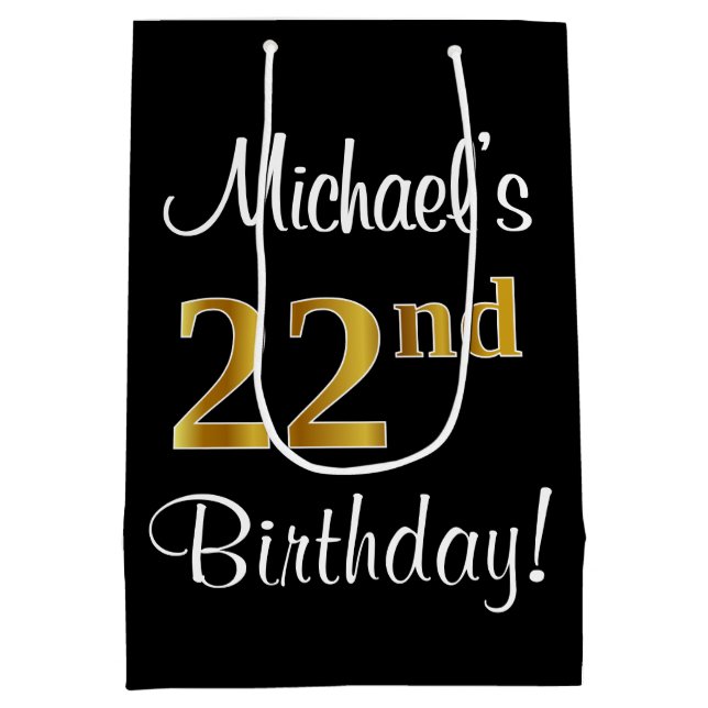 Elegant, luxuriös, Faux Guld Titta 22:a födelsedag (Baksidan)