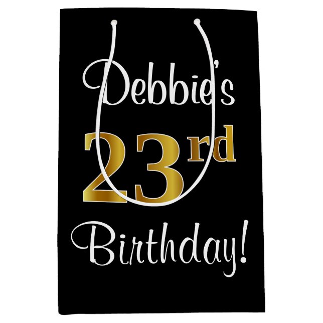 Elegant, luxuriös, Faux Guld Titta 23:e födelsedag (Framsidan)