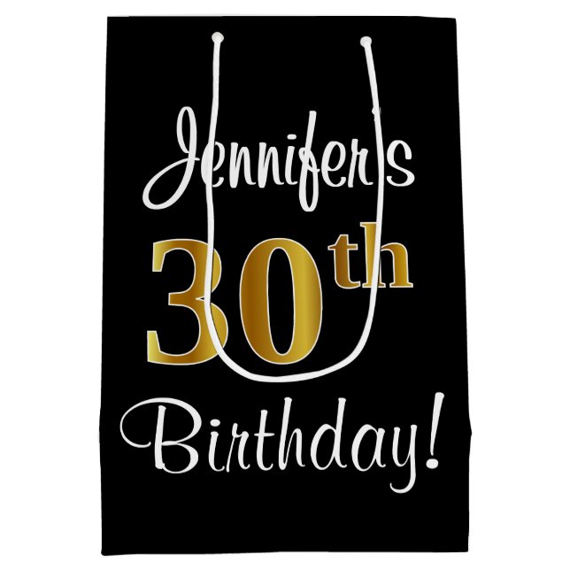 Elegant, luxuriös, Faux Guld Titta 30års födelseda (Baksidan)
