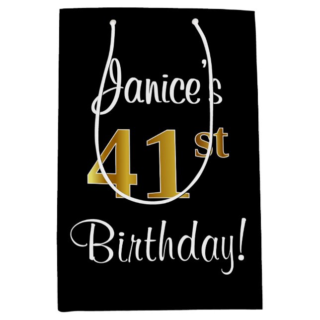 Elegant, luxuriös, Faux Guld Titta 41:a födelsedag (Framsidan)