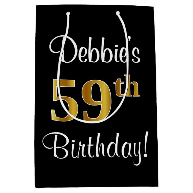 Elegant, luxuriös, Faux Guld Titta 59:e födelsedag (Framsidan)