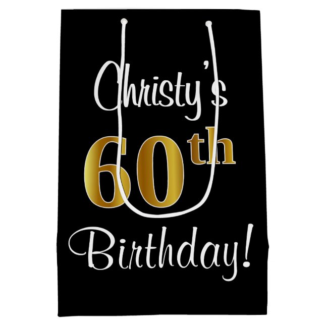 Elegant, luxuriös, Faux Guld Titta 60:e födelsedag (Baksidan)