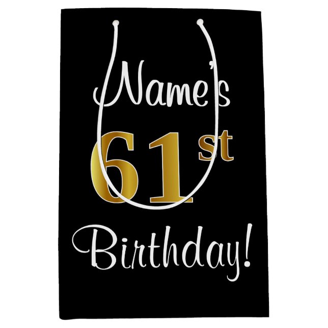 Elegant, luxuriös, Faux Guld Titta 61:a födelsedag (Framsidan)