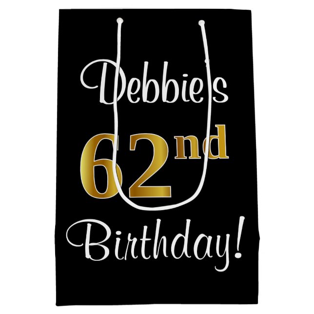 Elegant, luxuriös, Faux Guld Titta 62:a födelsedag (Baksidan)