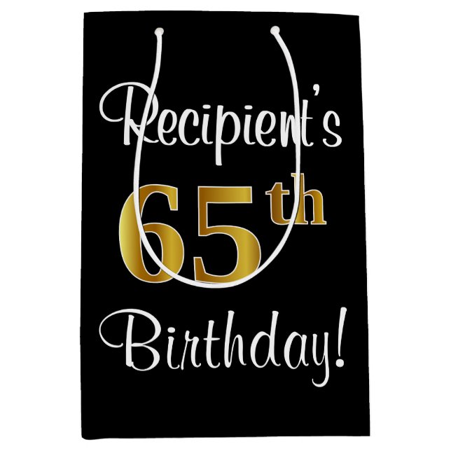 Elegant, luxuriös, Faux Guld Titta 65e födelsedag (Framsidan)