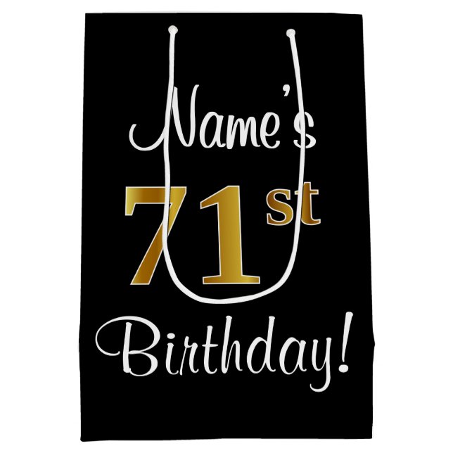 Elegant, luxuriös, Faux Guld Titta 71:a födelsedag (Baksidan)