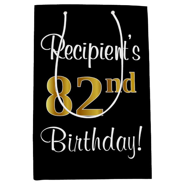 Elegant, luxuriös, Faux Guld Titta 82:a födelsedag (Framsidan)