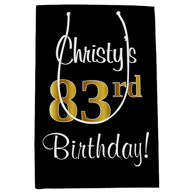 Elegant, luxuriös, Faux Guld Titta 83:e födelsedag (Framsidan)