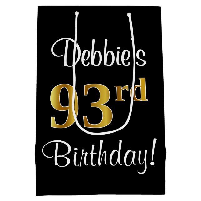 Elegant, luxuriös, Faux Guld Titta 93:e födelsedag (Baksidan)