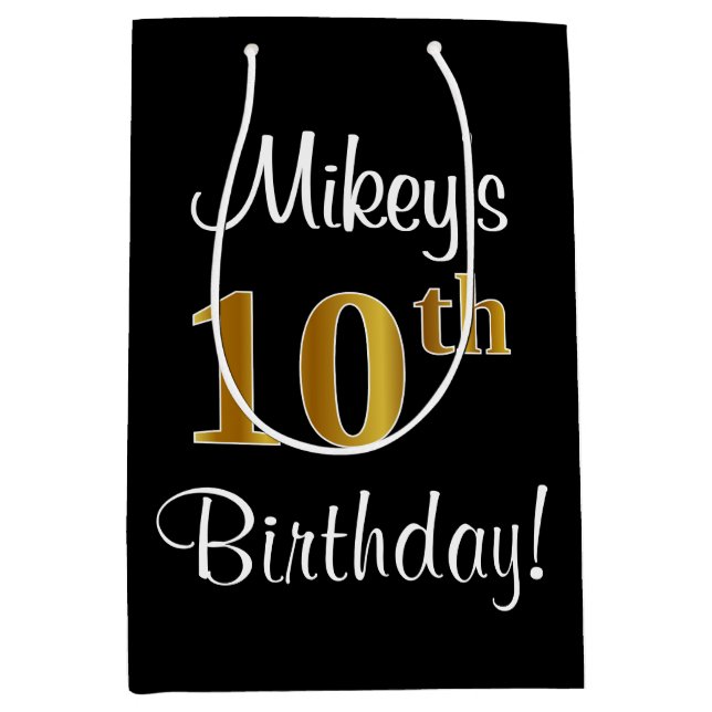 Elegant, luxuriös, Faux Guld titta på 10:e födelse (Framsidan)