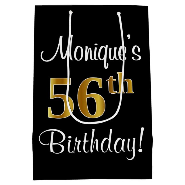 Elegant, luxuriös, Faux Guld Titta på 56:e födelse (Baksidan)